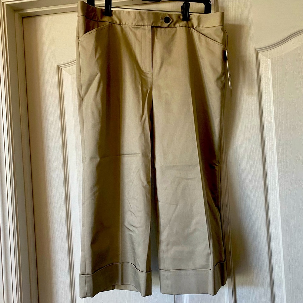 Tahari, size 12 , taupe. wide leg, goucho pants